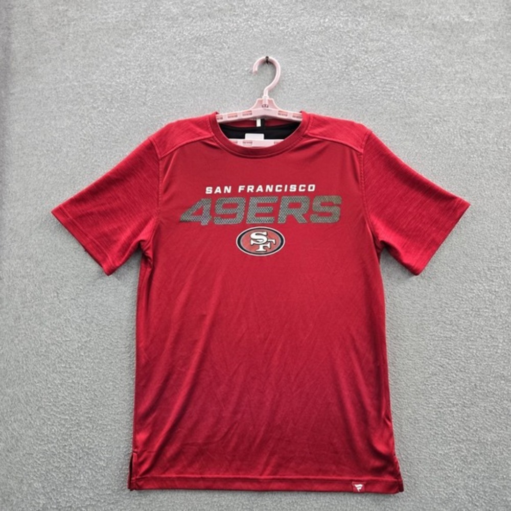 San Francisco 49ers Men Shirt M Red Fanatics Logo Activewear Short Sleeve